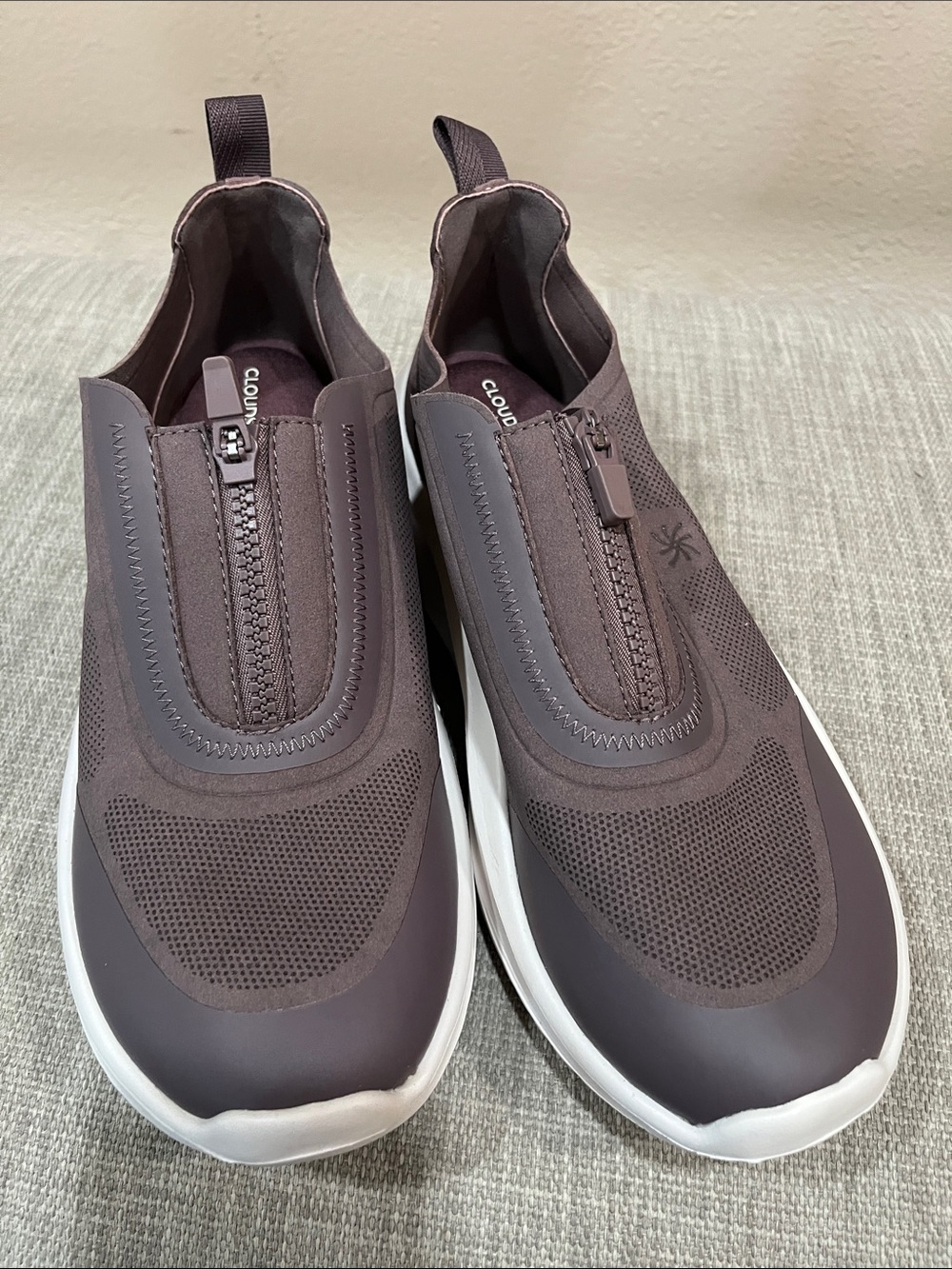 Clarks Women's Slip-On Sneakers - Dark Brown with White Sole